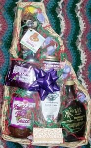 Close-up of ripe blueberries growing on leafy bushes.